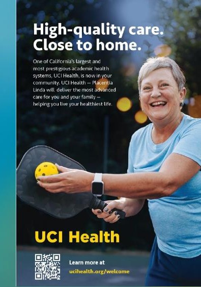 UCI Health hyperlocal creative — woman playing pickleball