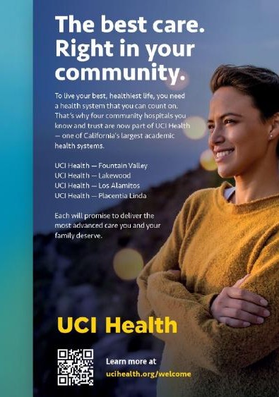UCI Health print creative — general OC audience, woman hiker